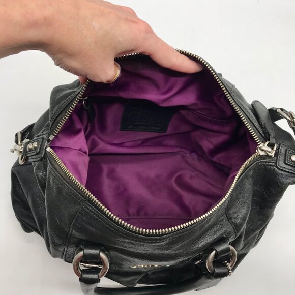 Coach Black Leather Ashley Convertible Tote Bag F15445 - Picture 9 of 11